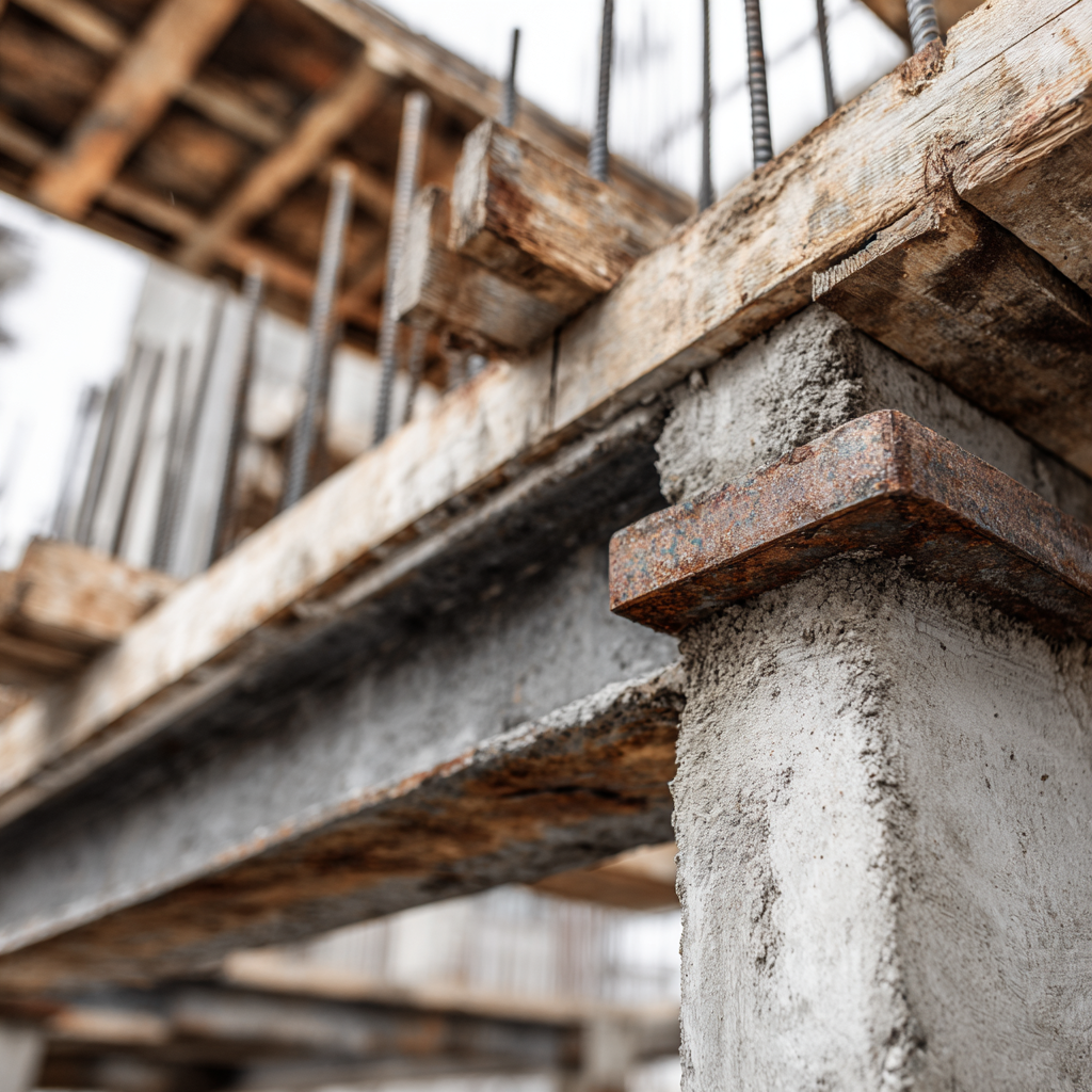 Vigas de concreto e estruturas metálicas na construção civil