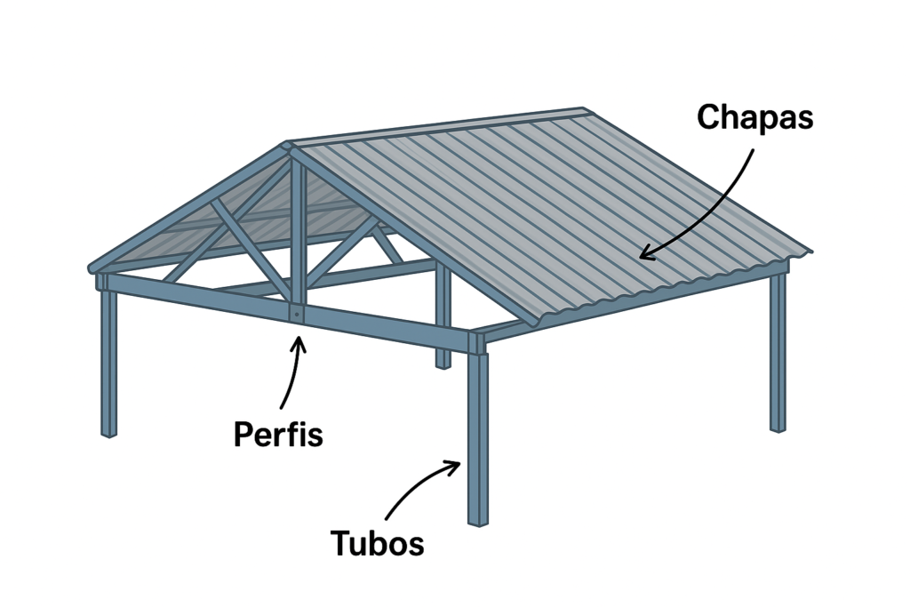 Estrutura metálica para telhados residenciais