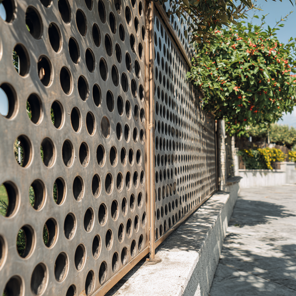 Devo escolher uma chapa perfurada para o portão?